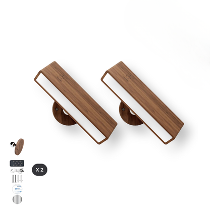 Kabellose LED Wandleuchte aus Holz – Magnetisch & USB Wiederaufladbar | Warmweiß Innenlicht