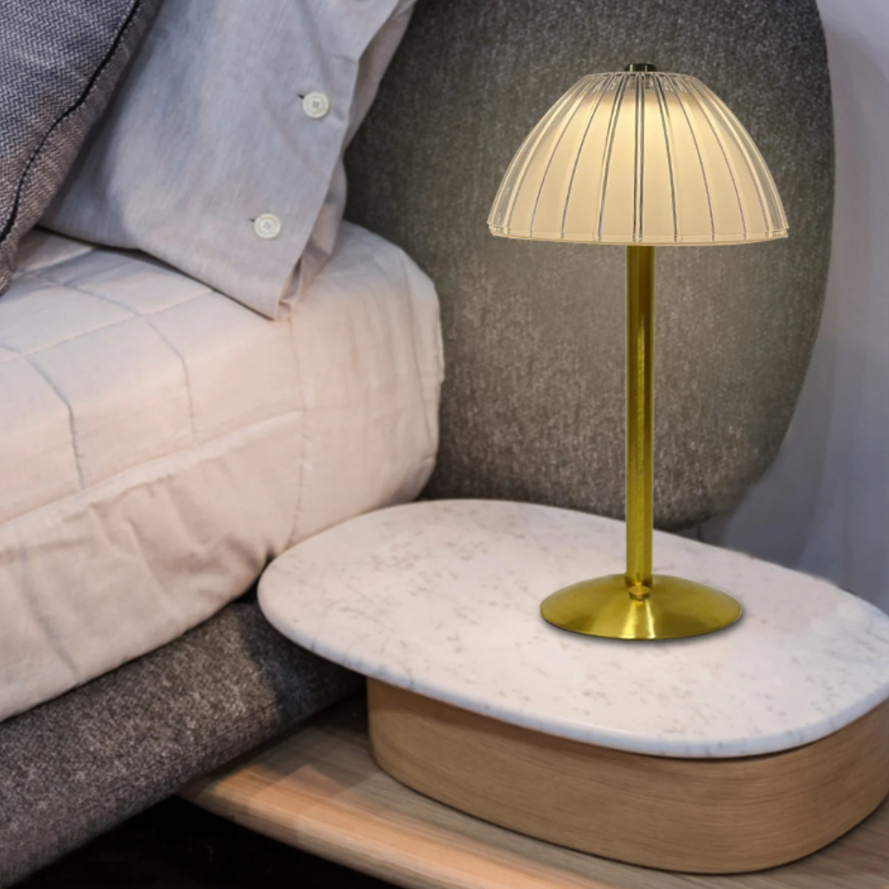 Elegante LED Tischlampe – Warmweiß | Design Nachttischlampe für Wohnzimmer & Schlafzimmer