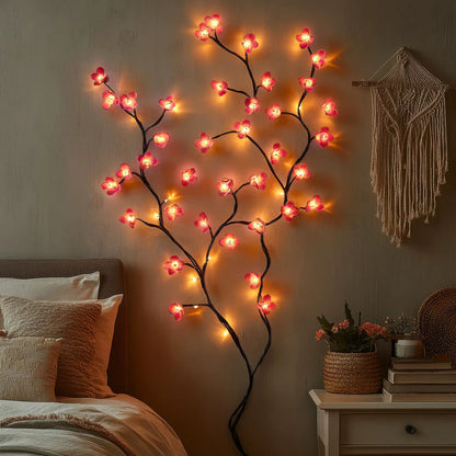 LED Kirschblüten Lichterkette für Wanddeko – Warmweiß – Romantische LED Beleuchtung für Schlafzimmer & Wohnzimmer