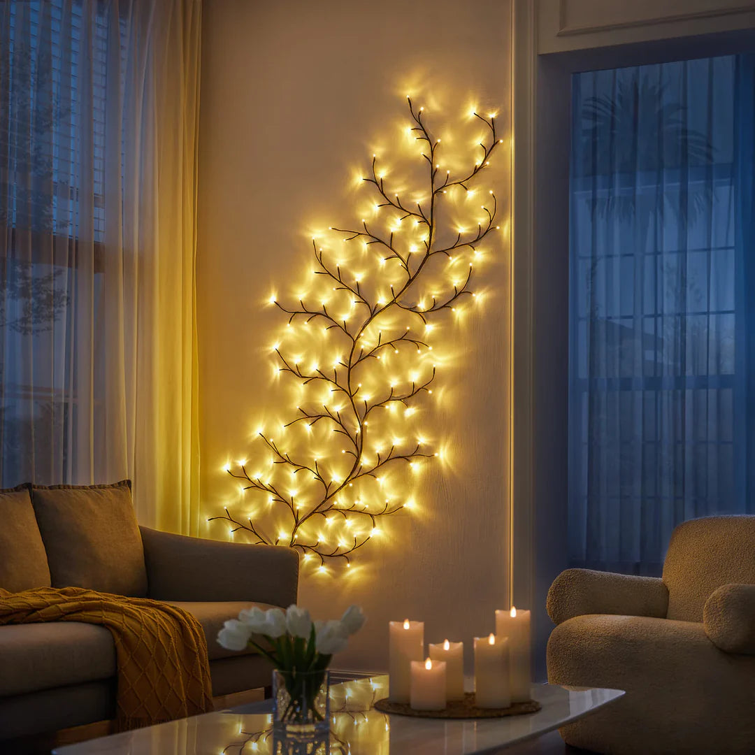 LED Kirschblüten Lichterkette für Wanddeko – Warmweiß – Romantische LED Beleuchtung für Schlafzimmer & Wohnzimmer