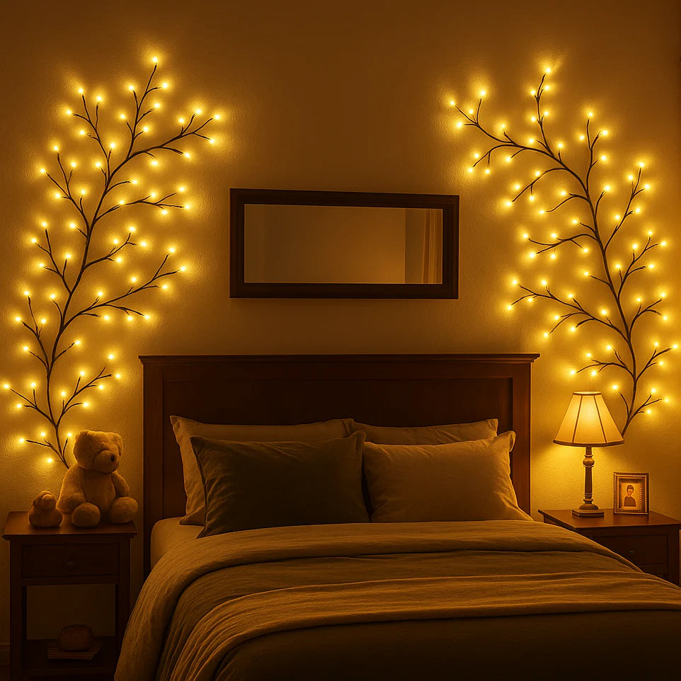 LED Kirschblüten Lichterkette für Wanddeko – Warmweiß – Romantische LED Beleuchtung für Schlafzimmer & Wohnzimmer