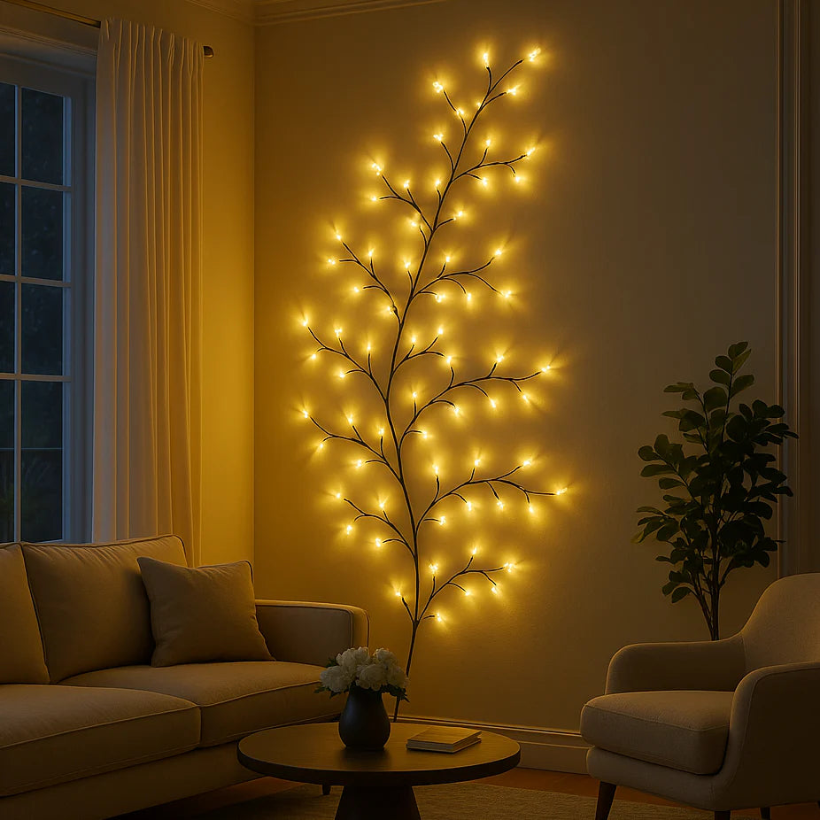 LED Kirschblüten Lichterkette für Wanddeko – Warmweiß – Romantische LED Beleuchtung für Schlafzimmer & Wohnzimmer