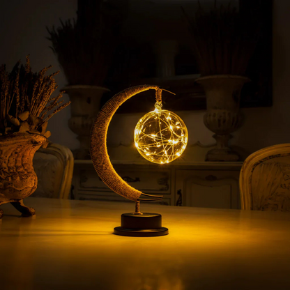 Mond Lampe LED Tischlampe – Warmweißes Dekolicht für Wohnzimmer & Schlafzimmer – Stimmungsvolle Nachtlampe & Geschenkidee