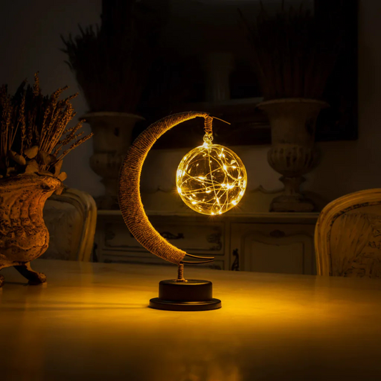 Mond Lampe LED Tischlampe – Warmweißes Dekolicht für Wohnzimmer & Schlafzimmer – Stimmungsvolle Nachtlampe & Geschenkidee