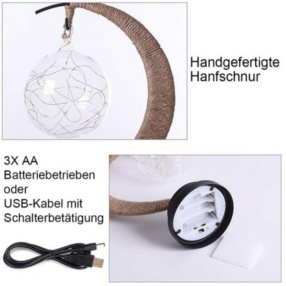 Mond Lampe LED Tischlampe – Warmweißes Dekolicht für Wohnzimmer & Schlafzimmer – Stimmungsvolle Nachtlampe & Geschenkidee