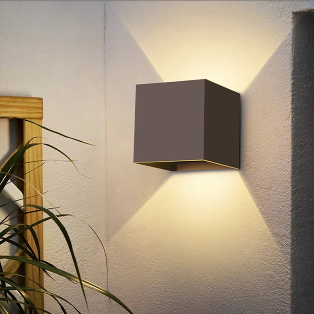LED Wandleuchte Außen & Innen – Up & Down Wandlampe Schwarz Aluminium, 2700K Warmweiß, Moderne Außenwandleuchte