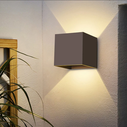 LED Wandleuchte Außen & Innen – Up & Down Wandlampe Schwarz Aluminium, 2700K Warmweiß, Moderne Außenwandleuchte