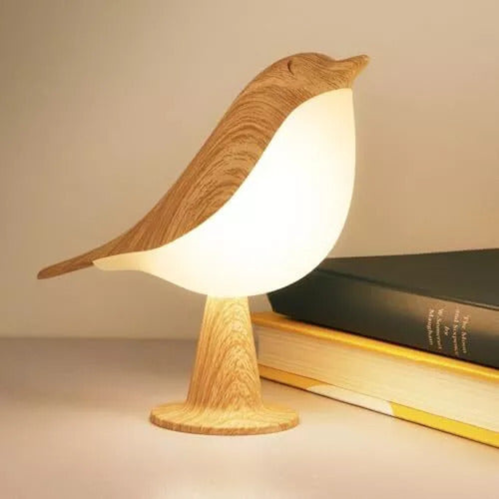 LED Vogel Nachtlampe aus Holz – Warmweißes Nachtlicht & Dekolampe für Schlafzimmer & Wohnzimmer