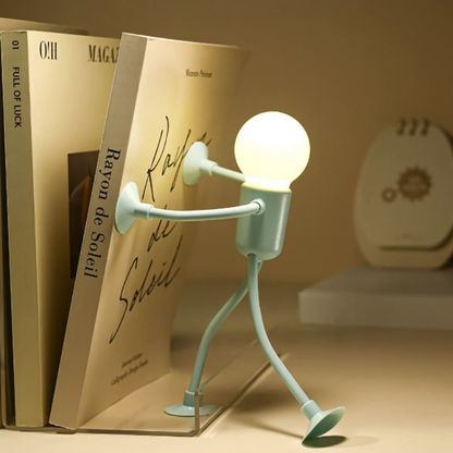Bulb - Man | LED Tischlampe Flexibel – Kreative Deko Schreibtischlampe für Wohnzimmer & Kinderzimmer | 4 Farben | Energiesparend & Modern