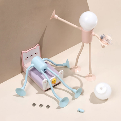 Bulb - Man | LED Tischlampe Flexibel – Kreative Deko Schreibtischlampe für Wohnzimmer & Kinderzimmer | 4 Farben | Energiesparend & Modern