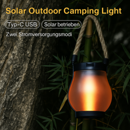 Solar LED Gartenlaterne mit Flammeneffekt – Outdoor Laterne für Terrasse & Balkon – 2 Beleuchtungsmodi (Flicker & Dauerlicht) – Wetterfest & Wiederaufladbar – Deko Lampe für Außenbereich