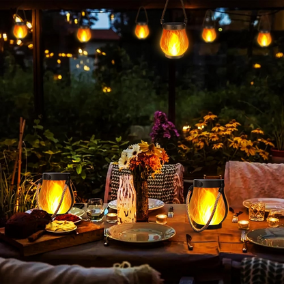Solar LED Gartenlaterne mit Flammeneffekt – Outdoor Laterne für Terrasse & Balkon – 2 Beleuchtungsmodi (Flicker & Dauerlicht) – Wetterfest & Wiederaufladbar – Deko Lampe für Außenbereich