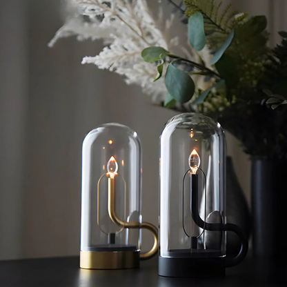 Moderne Glas-Tischlampe mit LED – Designer Dekolampe für Wohnzimmer & Schlafzimmer