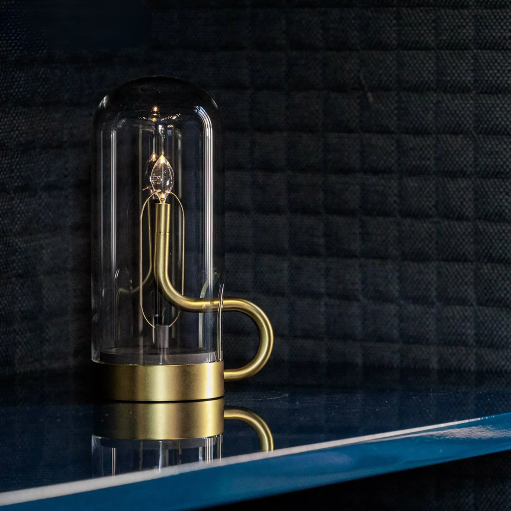 Moderne Glas-Tischlampe mit LED – Designer Dekolampe für Wohnzimmer & Schlafzimmer