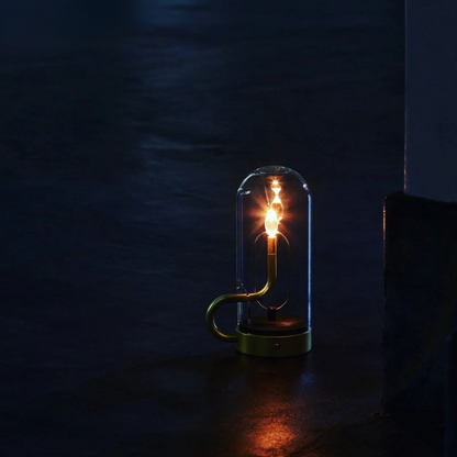 Moderne Glas-Tischlampe mit LED – Designer Dekolampe für Wohnzimmer & Schlafzimmer