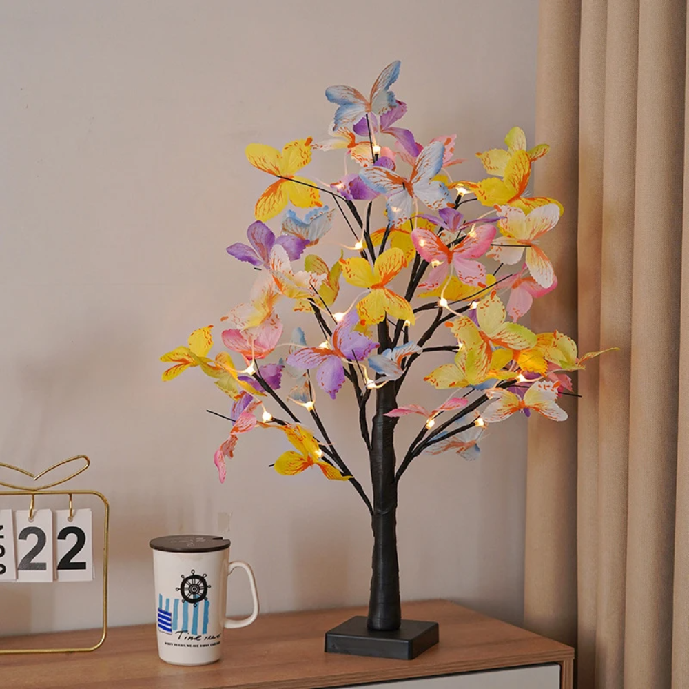 LED Deko-Blumenbaum 53cm – Leuchtbaum für Wohnzimmer, Tischdeko & Frühlingsdekoration