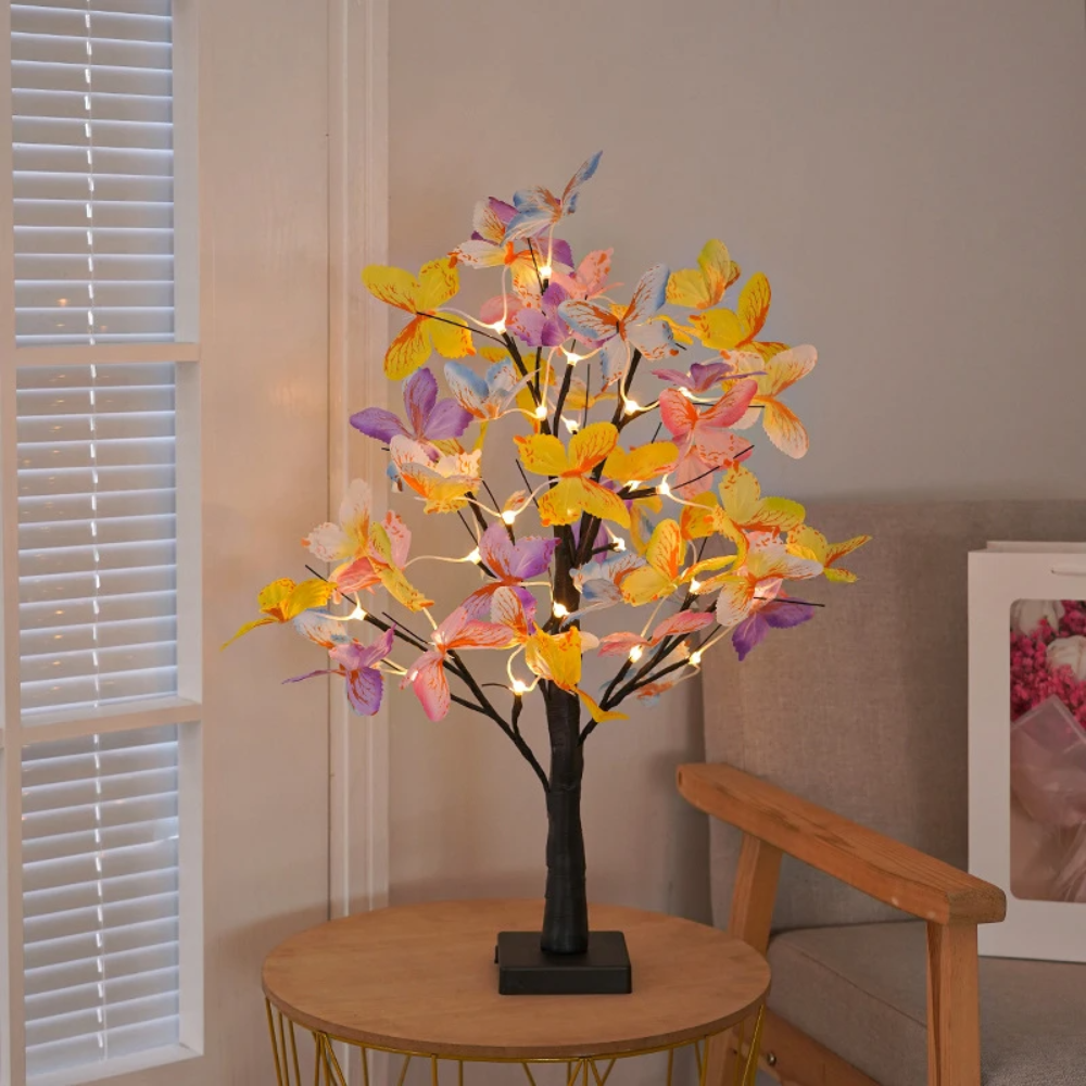 LED Deko-Blumenbaum 53cm – Leuchtbaum für Wohnzimmer, Tischdeko & Frühlingsdekoration