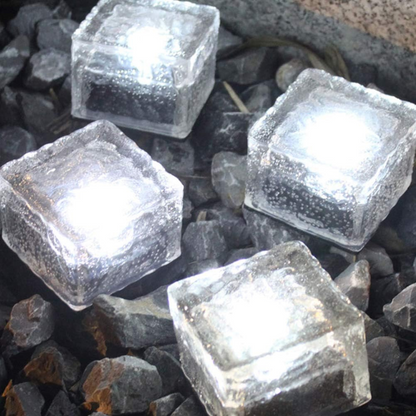 LED Glasbaustein Bodenleuchte | Batteriebetrieben | Außen Gartenbeleuchtung | Wasserdicht IP65