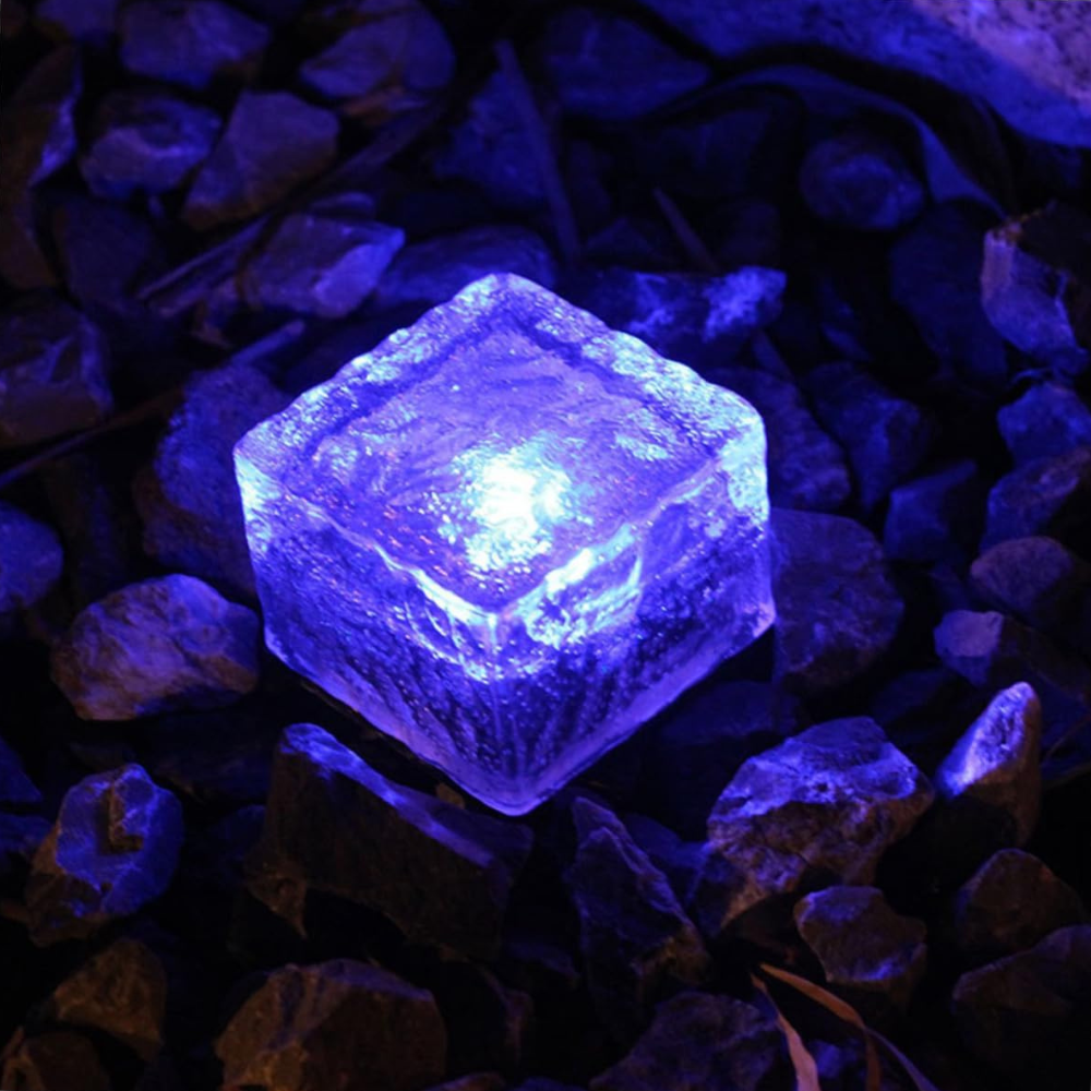 LED Glasbaustein Bodenleuchte | Batteriebetrieben | Außen Gartenbeleuchtung | Wasserdicht IP65