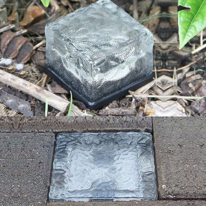 LED Glasbaustein Bodenleuchte | Batteriebetrieben | Außen Gartenbeleuchtung | Wasserdicht IP65