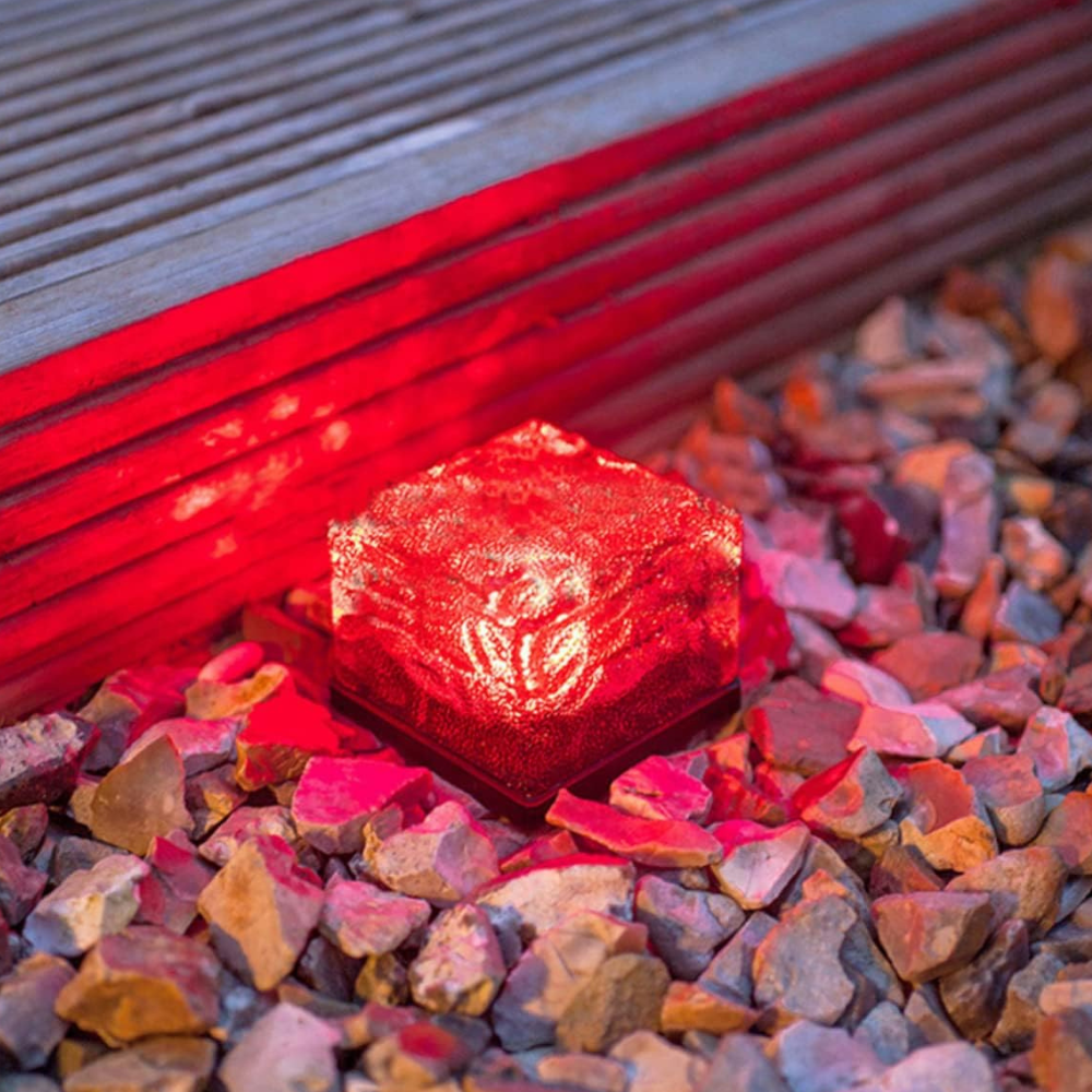 LED Glasbaustein Bodenleuchte | Batteriebetrieben | Außen Gartenbeleuchtung | Wasserdicht IP65
