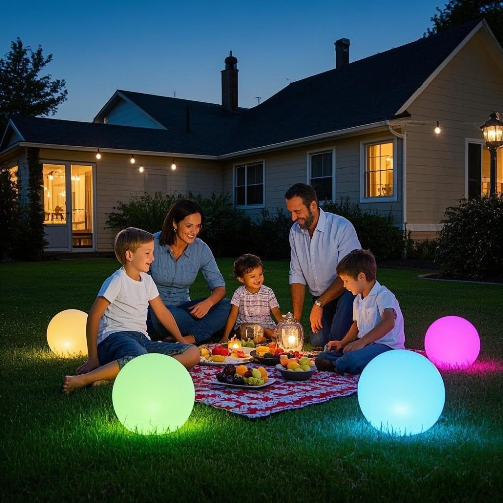 LED Solar Gartenkugeln RGB – Wasserdichte Außen Kugelleuchte für Garten, Terrasse & Balkon – Deko Lichtkugel mit Farbwechsel