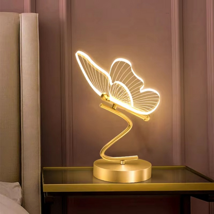 Schmetterling LED Tischlampe – moderne Deko Lampe mit warmem Stimmungslicht