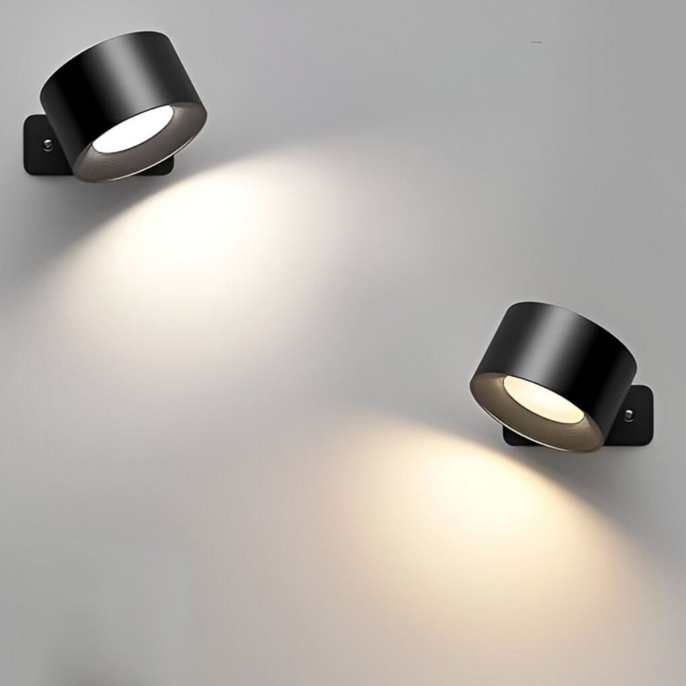Kabellose LED Wandleuchte – Wiederaufladbar, Dimmbar, 360° Drehbar, Magnetische Wandlampe für Innenräume