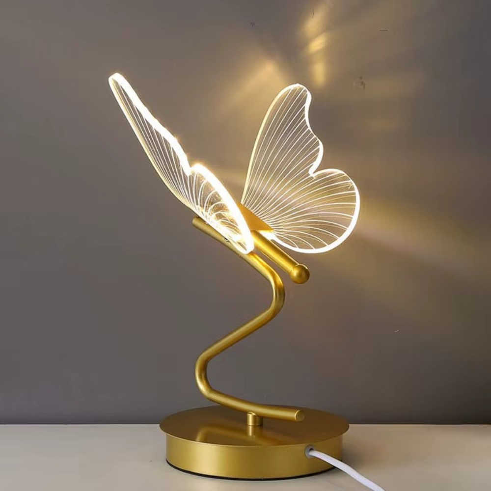 Schmetterling LED Tischlampe – moderne Deko Lampe mit warmem Stimmungslicht