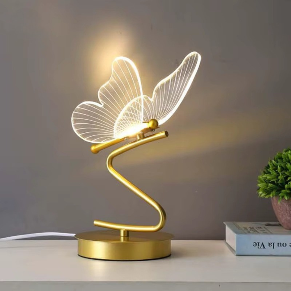 Schmetterling LED Tischlampe – moderne Deko Lampe mit warmem Stimmungslicht