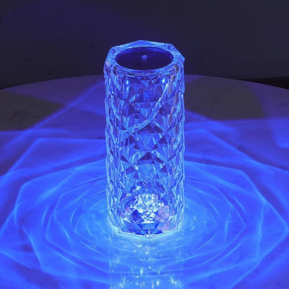 Wiederaufladbare Kristall LED Tischlampe – Dekolampe mit Touch und 3 Lichtmodi für Ambientebeleuchtung