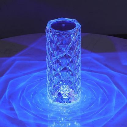 Wiederaufladbare Kristall LED Tischlampe – Dekolampe mit Touch und 3 Lichtmodi für Ambientebeleuchtung