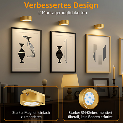 LED Wandleuchte RGB mit Fernbedienung – Moderne Wandlampe Innenbeleuchtung, Dimmbar & Farbwechsel (Schwarz/Gold)