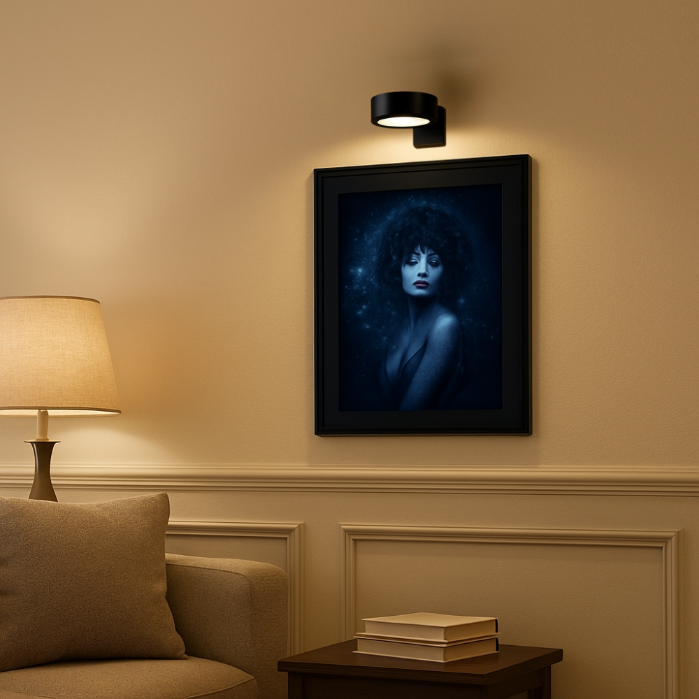 LED Wandleuchte RGB mit Fernbedienung – Moderne Wandlampe Innenbeleuchtung, Dimmbar & Farbwechsel (Schwarz/Gold)