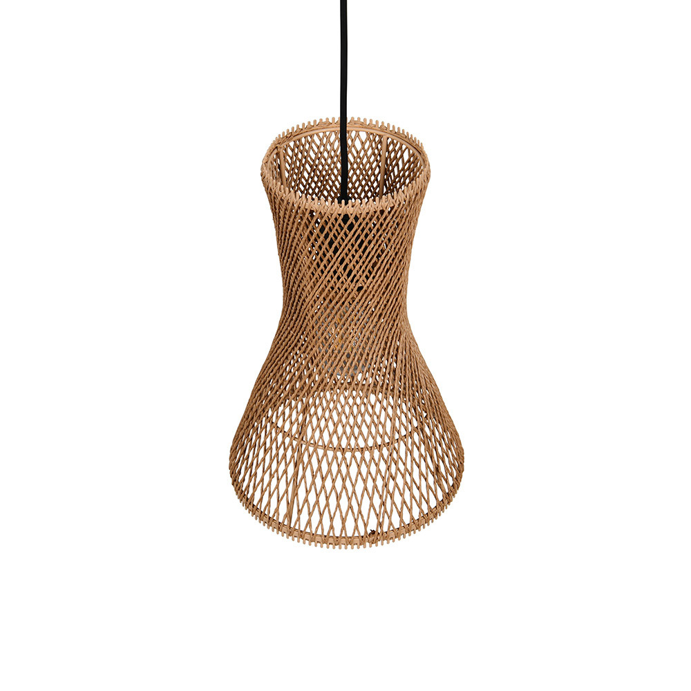 Pendelleuchte aus Papiergarn – Natur Hängelampe Braun & Schwarz, E27, Höhenverstellbar, Boho Stil