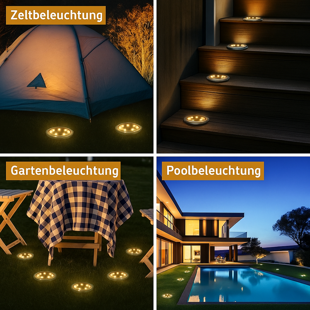 Solar Bodenleuchte LED – Outdoor Gartenbeleuchtung – Wasserdicht Bodenspot – Solar Wegeleuchte für Terrasse/Beet/Weg – Warmweiß & Kaltweiß