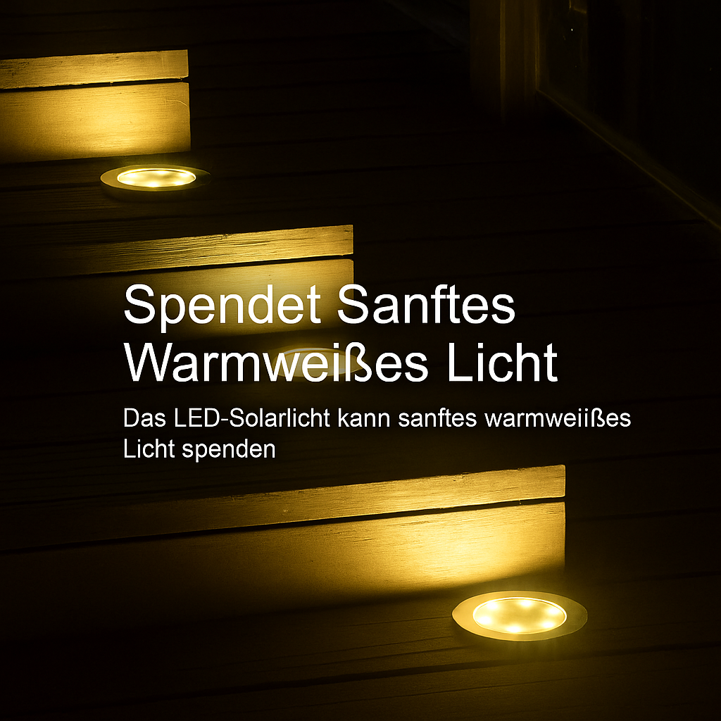 Solar Bodenleuchte LED – Outdoor Gartenbeleuchtung – Wasserdicht Bodenspot – Solar Wegeleuchte für Terrasse/Beet/Weg – Warmweiß & Kaltweiß