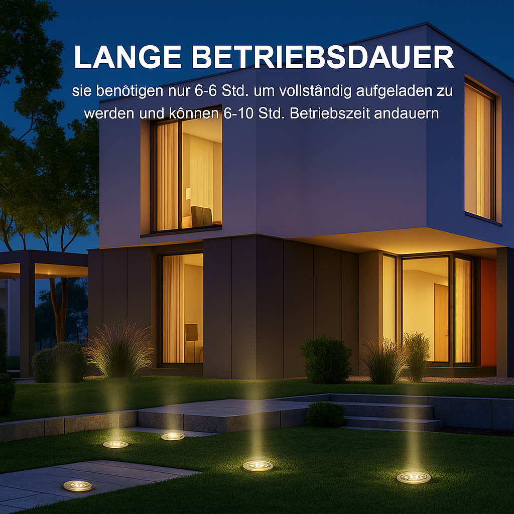 Solar Bodenleuchte LED – Outdoor Gartenbeleuchtung – Wasserdicht Bodenspot – Solar Wegeleuchte für Terrasse/Beet/Weg – Warmweiß & Kaltweiß