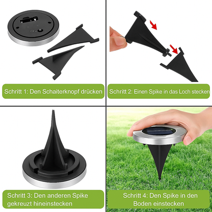 Solar Bodenleuchte LED – Outdoor Gartenbeleuchtung – Wasserdicht Bodenspot – Solar Wegeleuchte für Terrasse/Beet/Weg – Warmweiß & Kaltweiß