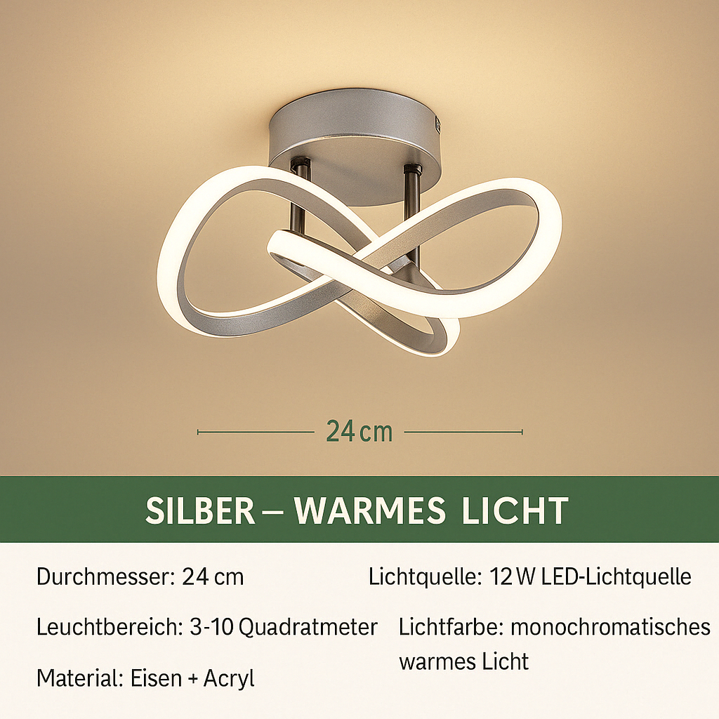 LED Deckenleuchte modern – Designer Deckenlampe für Wohnzimmer/Schlafzimmer, energiesparende Innenbeleuchtung, 3 Farben verfügbar