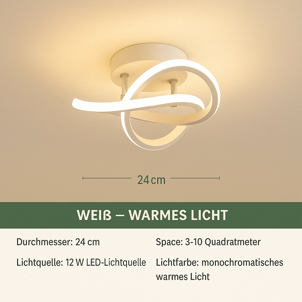 LED Deckenleuchte modern – Designer Deckenlampe für Wohnzimmer/Schlafzimmer, energiesparende Innenbeleuchtung, 3 Farben verfügbar
