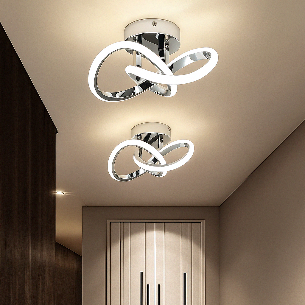 LED Deckenleuchte modern – Designer Deckenlampe für Wohnzimmer/Schlafzimmer, energiesparende Innenbeleuchtung, 3 Farben verfügbar