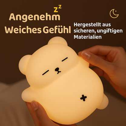 Schnarchender Atmungsbär – Einschlafhilfe & Nachtlicht mit Atembewegung für Babys & Kinder