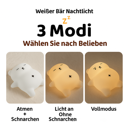 Schnarchender Atmungsbär – Einschlafhilfe & Nachtlicht mit Atembewegung für Babys & Kinder