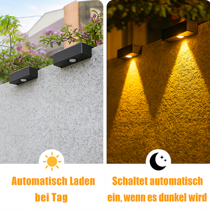 Solar LED Außenwandleuchte IP65 – Modernes Licht für Garten, Terrasse & Hauswand – Warmweiß/Kaltweiß – Solar betrieben