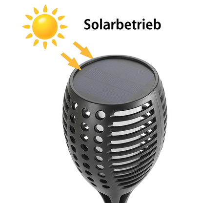 Solar Gartenfackel LED mit Flammen-Effekt | Solarleuchte Außen für Garten & Terrasse | IP65 Wasserdicht Deko Lampe