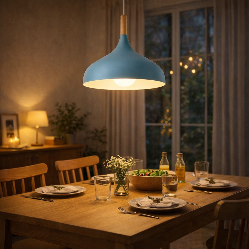 Nordische Pendelleuchte Ø24 cm – Moderne Design Hängelampe E27 für Restaurant, Café, Wohnzimmer & Esstisch