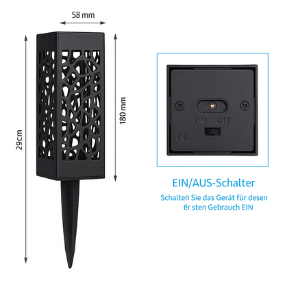 Solar Gartenleuchte LED – Outdoor Wegbeleuchtung wasserdicht – Solar Außenleuchte für Garten, Terrasse & Wege