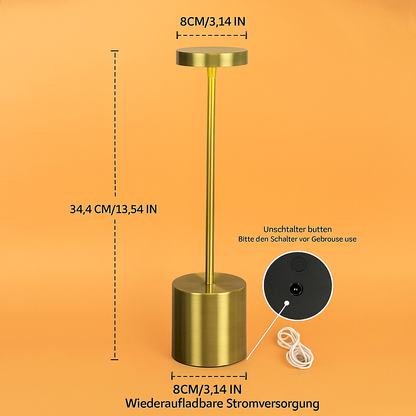 Kabellose LED Tischlampe mit Akku – Dimmbare USB-C Designlampe für Wohnzimmer, Schlafzimmer & Restaurant