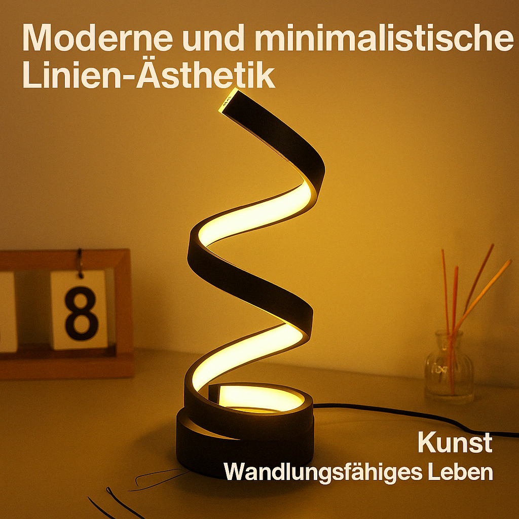 Spiral LED Tischlampe – Minimalistische Designlampe für Wohnzimmer, Schlafzimmer & Büro